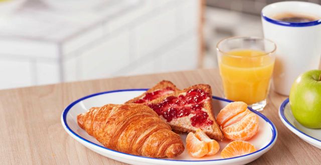plate of croissant and toast