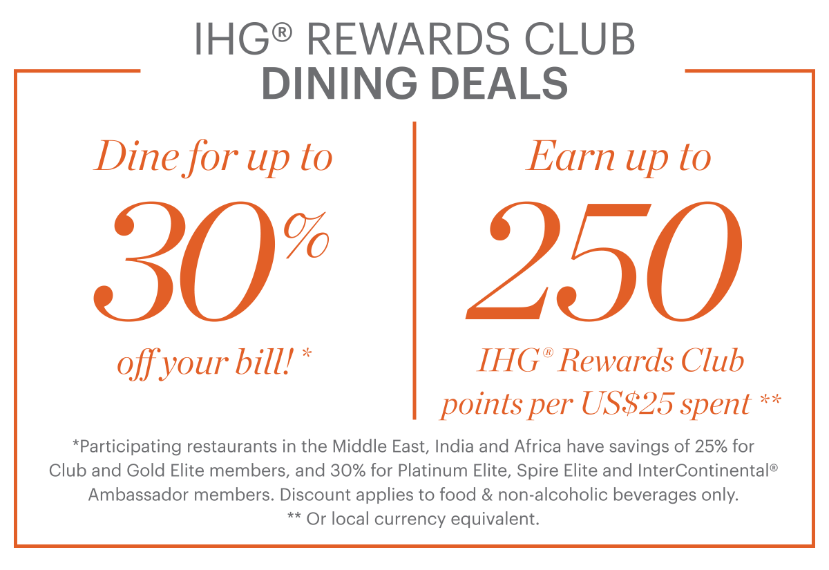 Dine For Up To 30 Off Your Bill Ihg