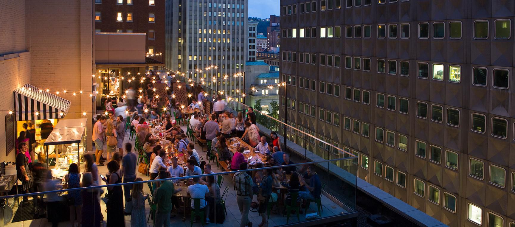 Rooftop Biergarten At Hotel Monaco Pittsburgh Kimpton Restaurants